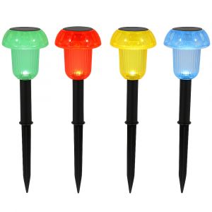 Lumisky 4 balises solaires champignons multicolores MUSHY H24cm