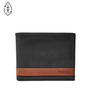 Fossil Men Portefeuille &Agrave; Deux Volets Avec Fen&ecirc;tre Transparente Quinn Noir - One size