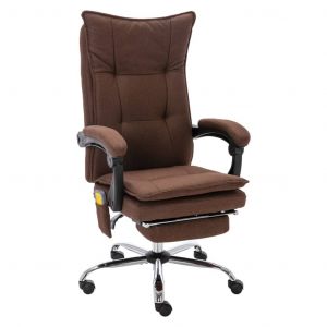 VidaXL Chaise de bureau de massage Tissu Marron - Brun