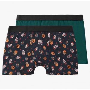 Aubade Pack 2 boxers homme imprim&eacute;/uni MEN Noir - Couleur Noir - Taille S