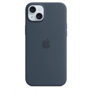 Apple Coque en silicone avec MagSafe pour iPhone 15 Plus - Bleu orage