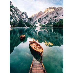 Nathan Puzzle 500 pièces - Les barques du lac de Braies, Italie - Adultes et enfants dès 12 ans - Puzzle de qualité supérieure - Collection Evasion - 12000957