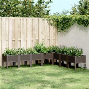 VidaXL Jardinière avec pieds marron 200x160x42 cm PP