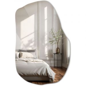Tulup - Miroir mural asymétriqu - Décor Miroir – 100 cm x 65 cm - idéal pour le salon, la chambre à coucher, le couloir