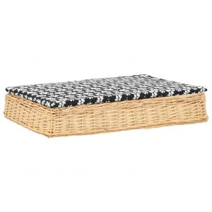 Image de VidaXL Panier pour chiens avec coussin 95x65x15 cm Saule naturel