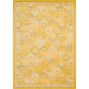 Nazar Tapis EMA vintage coloré - 160 x 230 cm - Jaune, beige et rouge