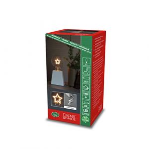 Konstsmide Lampe d&eacute;co &agrave; poser LED en bois, filament &eacute;toile