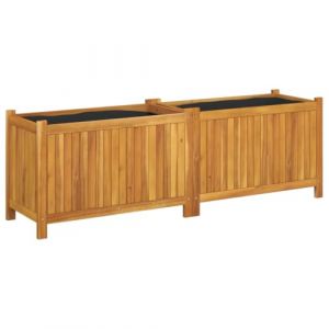 VidaXL Jardini&egrave;re avec doublure 153x38,5x50 cm bois massif d'acacia n/a