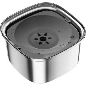 Vulpes Goods Drinking Bowl Dog - Bol à eau pour chiens - Anti-renversement - Réduit la bave - acier inoxydable - En déplacement - 3L