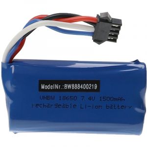 Vhbw Batterie compatible avec udi 002, 902 modéle rc (1500mAh, 7,4V, Li-ion, 72 x 37 x 19 mm)