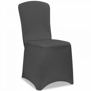 Image de Deuba 2x Housses de chaise Couvre-chaises Revêtement Siège Événement Fête Anthracite