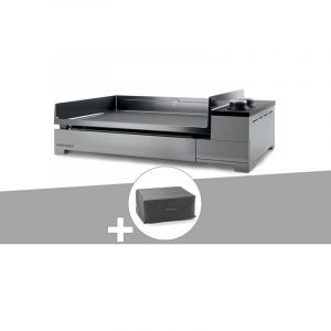 Forgeadour Plancha &eacute;lectrique Premium 60 inox avec housse - Gris
