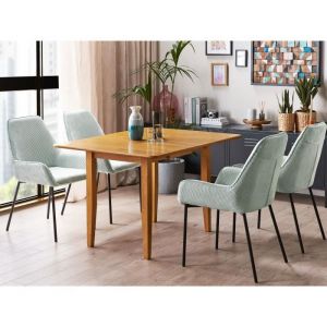 Image de Beliani Table à manger extensible 90/120 x 60 cm bois clair MASELA