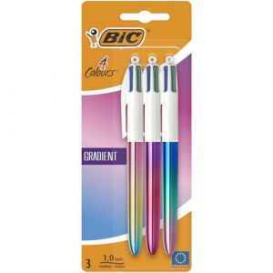 Bic 4 Couleurs Gradient Stylo à Encre Huile Rétractable / 3 unités / 4 Couleurs