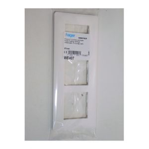 Hager Plaque 3 postes 57 blanc Essensya WE407