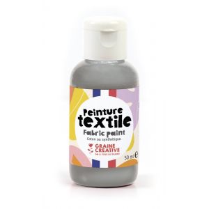 Peinture textile argent pot 50mL - Origine France