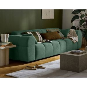 Ray - canapé droit 3 places en tissu texturé - Vert sauge