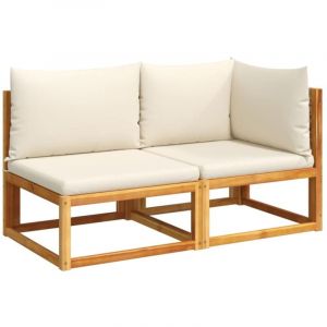 VidaXL Canapé de jardin avec coussins 2 places bois massif d acacia
