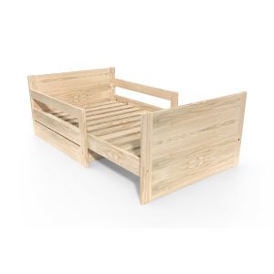 Abc Meubles - Lit évolutif enfant avec tiroir bois - Gris