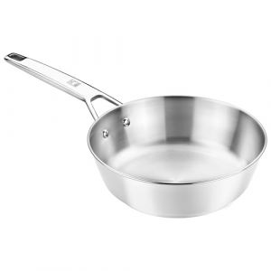Bra A771402 - Signature Po&ecirc;le Profonde 24 cm, Acier Inoxydable 18/10, sans Rev&ecirc;tement Antiadh&eacute;sif, Triple Fond Diffuseur, Compatible Tous Feux Dont Induction, Argent M&eacute;tallique