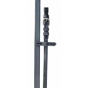 R&ecirc;nes cuir et caoutchouc noir Taille - PUR-SANG , Couleur - NOIR