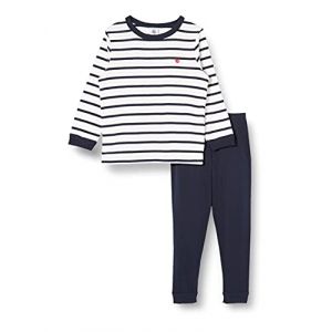 Petit Bateau A01DE Ensemble de Pijama, Blanc/Bleu, 4 Ans Gar&ccedil;on