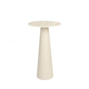 DRAWER Joya - Table d'appoint ronde effet travertin ø40cm H70cm