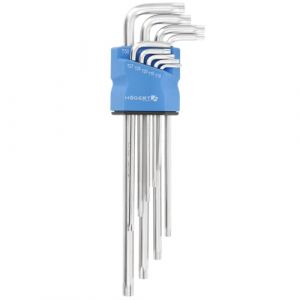 Högert Technik - Clé Tamper-Torx Extra Longue, Set de Tournevis Torx, Cle Torx, Ensemble Torx, Jeu de Clés Torx Résistant à la Déformation et à l'Usure - 9 Pièces