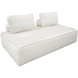 Sweeek - Chauffeuse pour canapé modulable tissu bouclette crème 2 places Bao, l 180 x p 90 x h 74cm