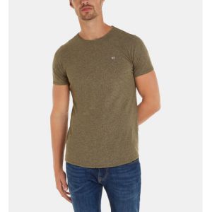 Tommy Jeans Tjm Slim Jaspe C Neck T-shirt Homme, Drab Olive Green, XS