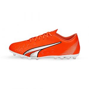 Puma Men's Sport Shoes ULTRA PLAY MG Soccer Shoes, ULTRA ORANGE WHITE-BLUE GLIMMER, 42.5