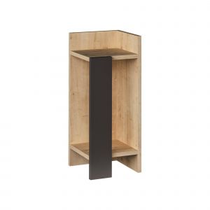 Dmora - Chevet Dpiol, Commode basse, Table de nuit, Étagère de chevet, 25x27h60 cm, Chêne et Anthracite