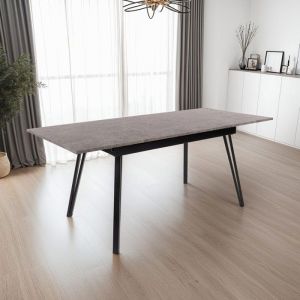 M&S Table à manger extensible 160/200x90x76 cm effet granit - mindy