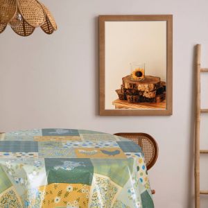 Habitable - Nappe en toile cirée ronde motifs poules SOCOQ - Diam. 150 cm