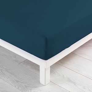 Drap Housse "Jersy" 160x200cm Bleu Nuit Prix