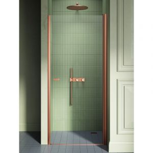 Porte de douche pivotante 80 cm cuivre bross&eacute; MONAKO COPPER BRUSHED