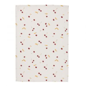 Coucke Torchon imprimé en coton rouge 50x75