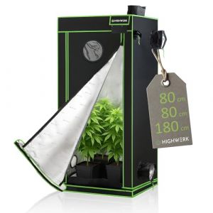 Highwerk - Tente de culture 80 x 80 x 180 cm Tente de culture intérieure pour plantes noir vert