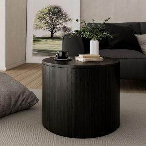 Table basse Tavilo, noir/ch&ecirc;ne, 48x48cm, Vicco