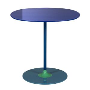 Image de Kartell Table basse THIERRY 45 x 45 cm (Bleu - Verre trempé peint au dos et acier peint)