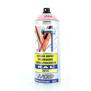 Image de Motip Bombe de peinture rose clair brillant acrylique RAL 3015 400 ml M07091