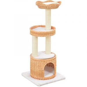 VidaXL Arbre à Chat en Osier avec 2 paniers Amovibles en sisal 94 cm