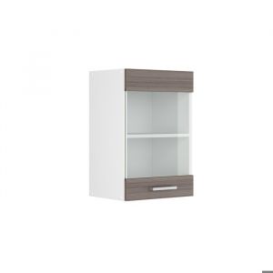 Meuble haut porte vitrée VICCO R-Line Blanc/Gris noble 40 cm