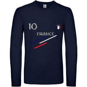 Tee Shirt Manches Longues Enfant France Bleu Marine