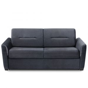 Italian Spirit Canapé convertible ouverture RAPIDO AMAZONE 140cm matelas 14cm tissu microfibre bleu navy