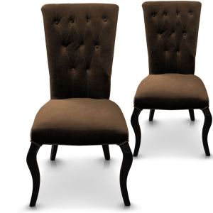 Image de Dvl Deco Beata - 2 chaises capitonnées en velours