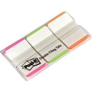 Post-It Carte de 3 x 22 Index Strong - 2.5 x 3.8 cm - corps transparent et liseret coloris assortis vifs