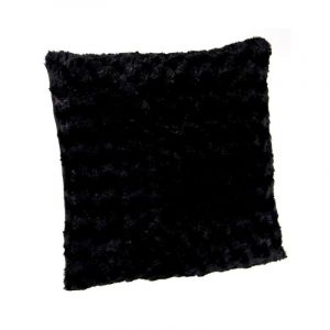 Image de Coussin Imitation Fourrure "Bouclée" 40x40cm Noir Prix