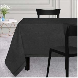 Soleil d'Ocre Nappe carrée 180x180 cm VENISE noir, par