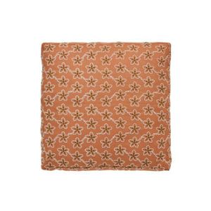 Alexandre Turpault Housse de coussin brodée en lin, Fleurs, Made in France Orange - Couleur Orange - Taille TS